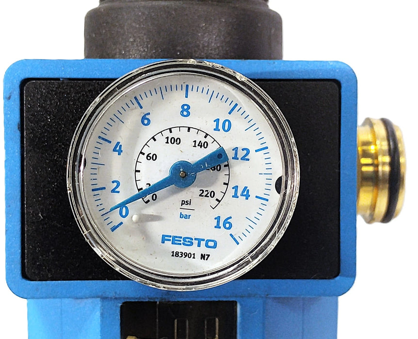 Festo LFR-G-1/2-S-B Compressed Air Filter/Regulator w/ G-1/2 Port and Gauge