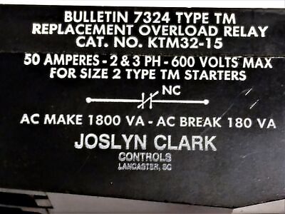 Joslyn Clark KTM3215 Overload Relay Replacement Kit