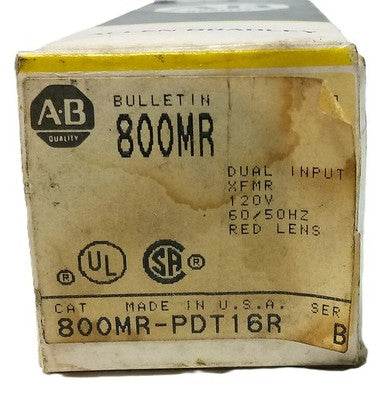 Allen-Bradley 800MR-PDT16R 120 V AC 22.5 mm Red Incandescent Pilot Light