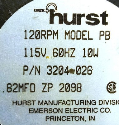 Hurst Instrument Motors 3204-026 PB 115 V AC 10 W 120 RPM Parallel Gearmotor