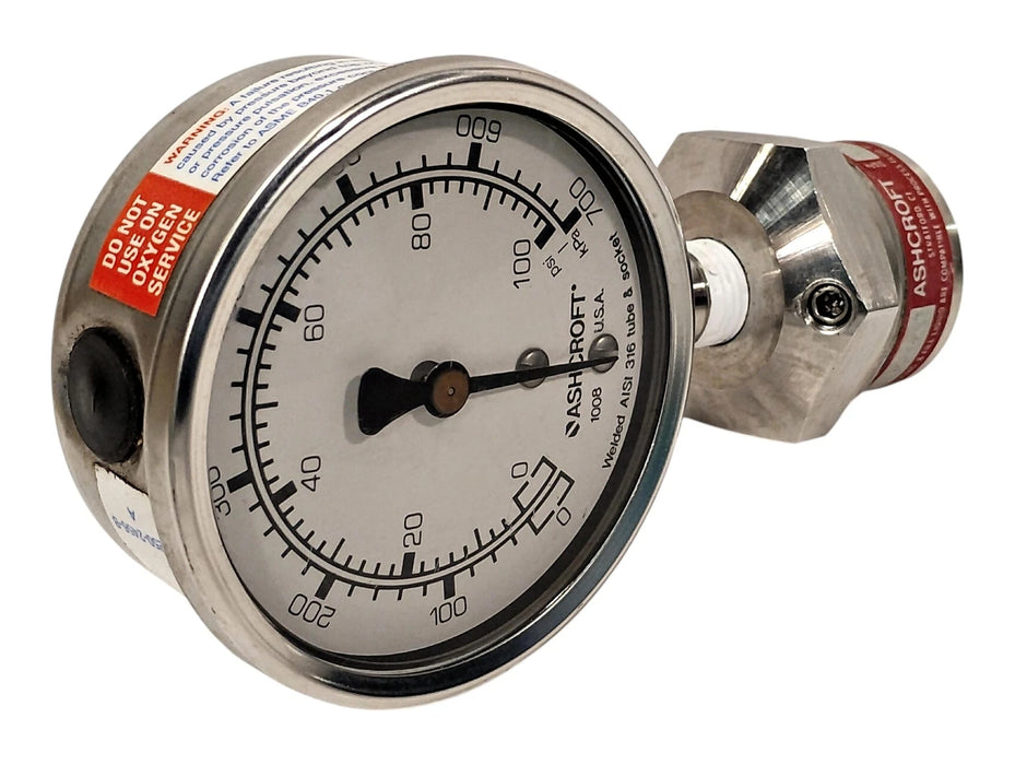 Ashcroft 310 316L SS 0-100 psi Glycerine Filled Air Pressure Gauge
