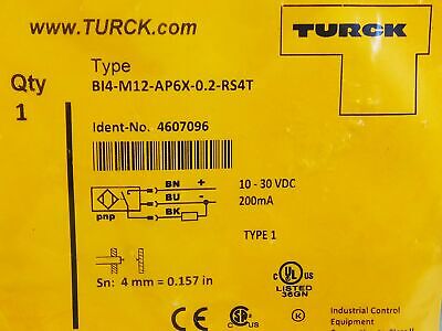 Turck BI4-M12-AP6X-0.2-RS4T 4607096 Inductive Proximity Sensor