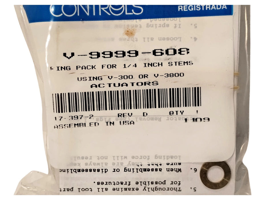 Johnson Controls V-9999-608 Repacking Kit for 1/4 in Stem Valves