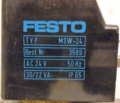 Festo MCH-3-1/2 Solenoid Valve with Solenoid Coil