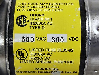 Bussmann LPS-RK-225SP LOW-PEAK 225 A Class RK1 Time-Delay Current-Limiting Fuse