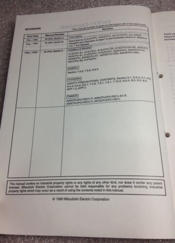 MELSEC Mitsubishi 13J741 TYPE ACPU Programming Module Manual