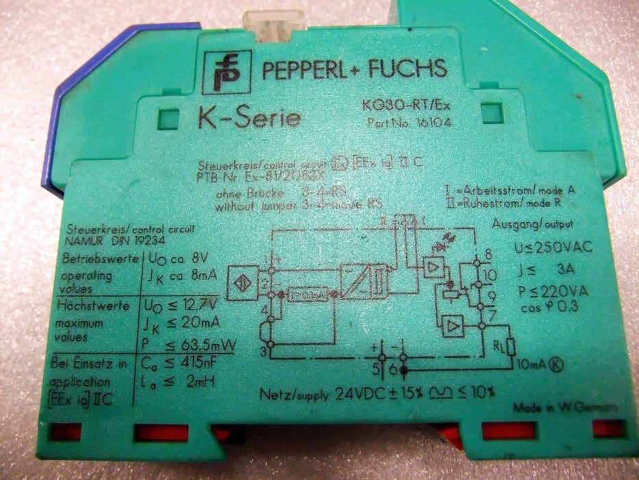 Pepperl KG30-RT/Ex Safe Barrier