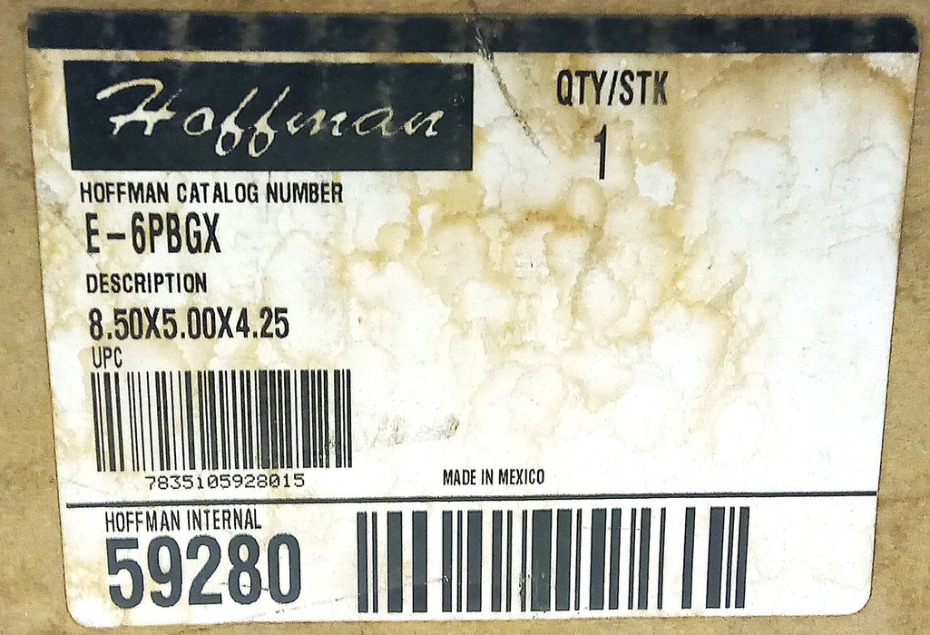 Hoffman E6PBGX Deep Pushbutton Enclosure w/ 6 Spaces