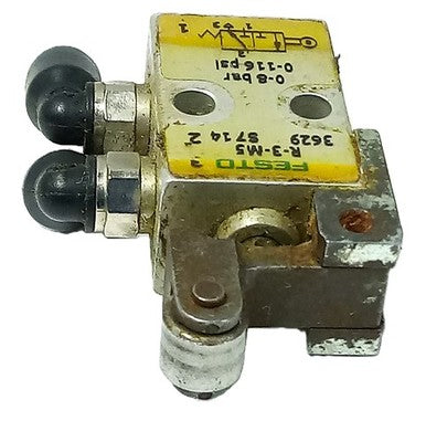 Festo R-3-M5 0.95-8 Bar Mechanical Roller Lever Valve