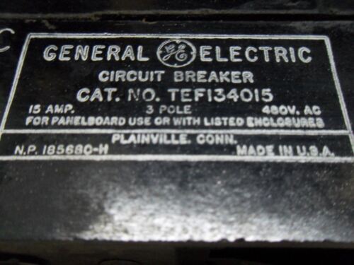 2 G.E. TEF134015 Circuit Breakers