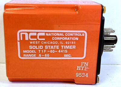 NCC T1F-60-441S 120/240 VAC 10 A Solid State Time-Delay Relay w/ .6-60 Sec Range