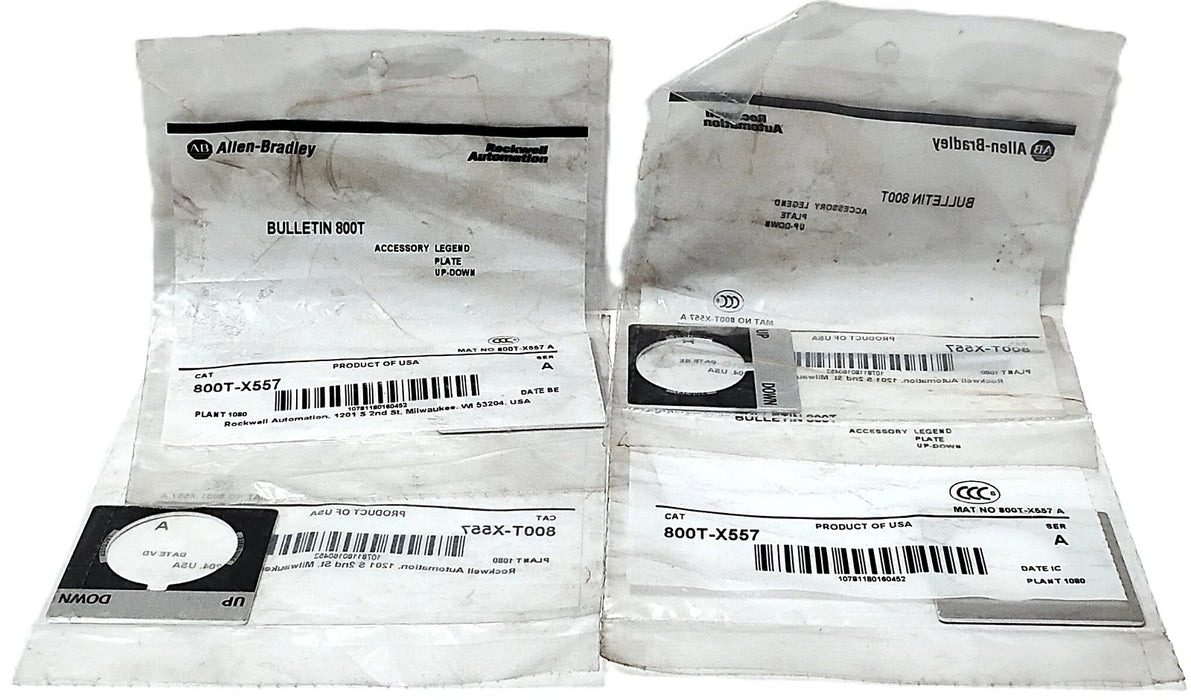 Allen-Bradley 800T-X557 UP DOWN Aluminum Legend Plate for 30 mm Switches