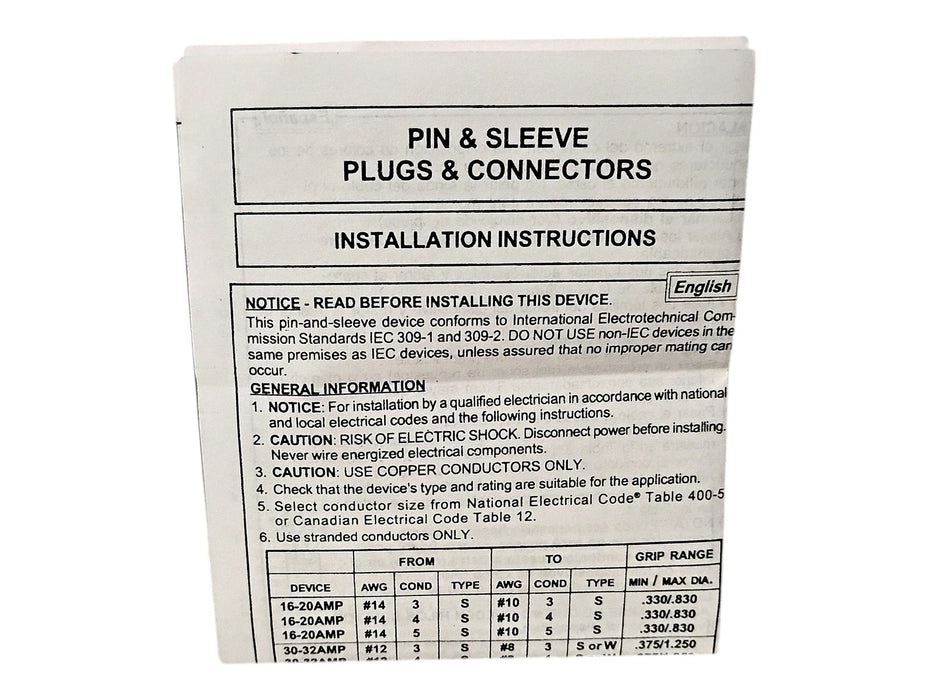 Hubbell HBL4100C7W 480 V AC 100 A Pin and Sleeve Watertight Connector