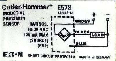 Cutler-Hammer E57SAL12T111E 10-30 V DC Inductive Proximity Sensor