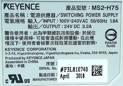 KEYENCE MS2-H75 24 V DC 3.2 A 75 W Switching Power Supply