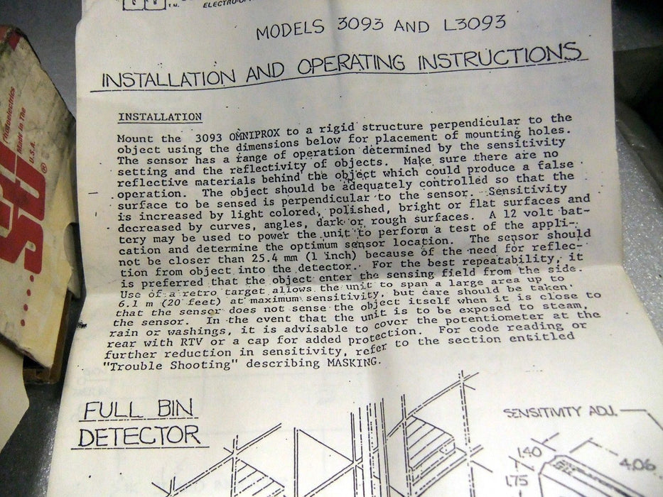 STI Omniprox Model 3093 p/n 4074