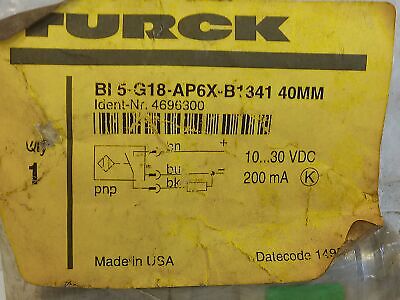 Turck BI5-G18-AP6X-B1341 46963 10-30 V DC Inductive Proximity Sensor
