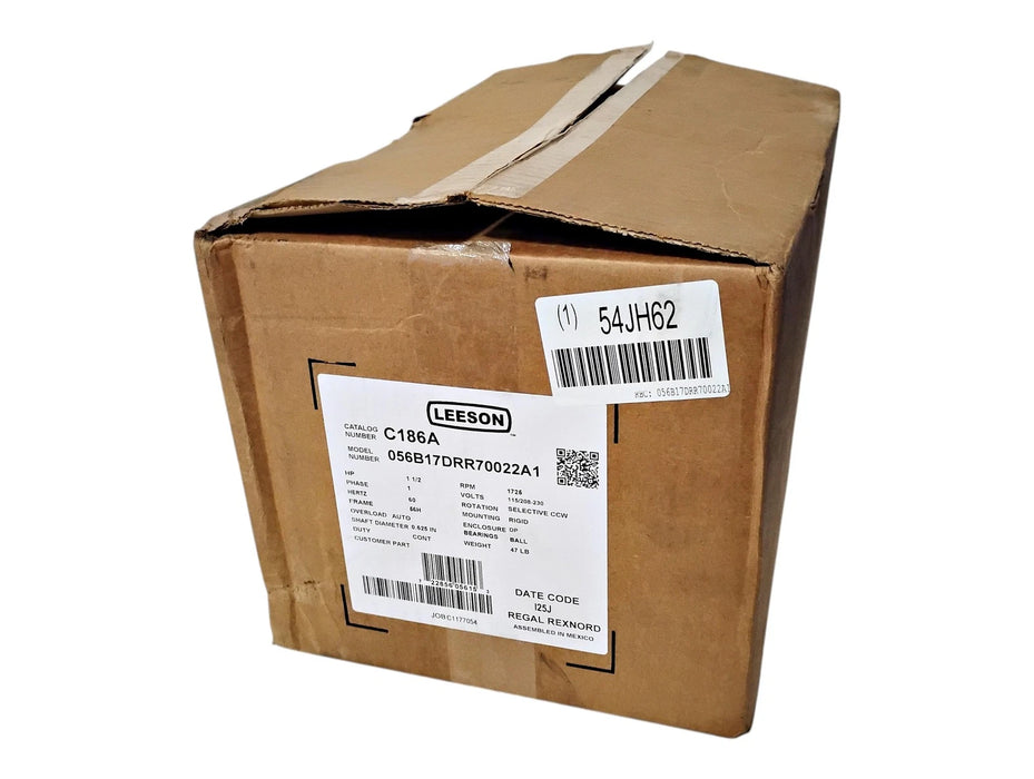 Leeson C186A 056B17DRR70022A1 115/208-230 V 1.5 HP 1725 RPM Motor