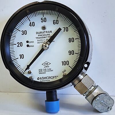 Ashcroft 45-2279-04L-100 Sealed Pressure Transmitter with 316 SS Tube and Socket