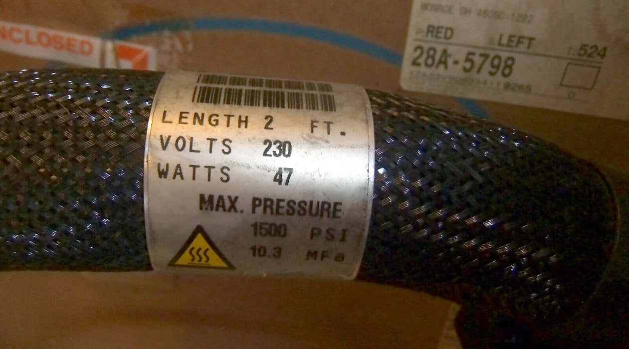 Nordson 274790C Hot Melt Glue Hose 47W 1500Psi 2' Length
