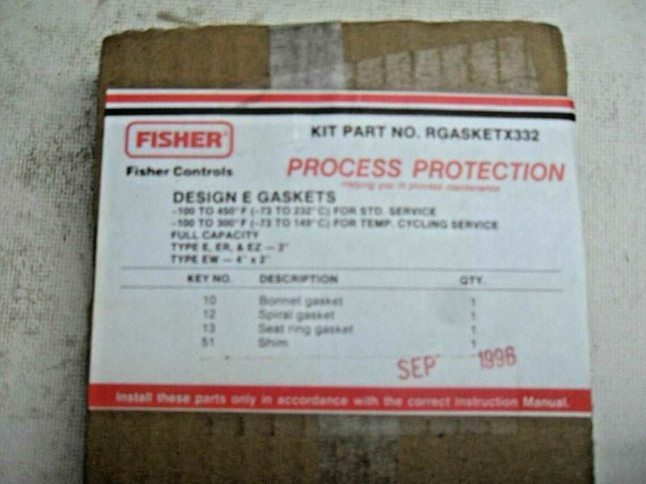 Fisher Controls Rgasketx332 Design E Gaskets