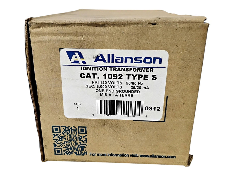 Allanson 1092-S 1092 Type S 120 V Primary 6000 V Secondary Ignition Transformer