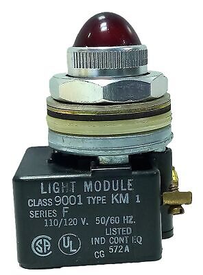 Square D 9001-KM1R9 Series F 110/120 V AC Pilot Light w/ Red Lens and Clear Bulb