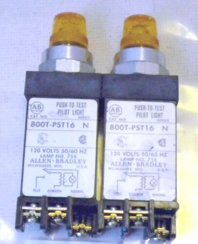 Lot of 2 Allen-Bradley Pilot Lights 800T-PST16A