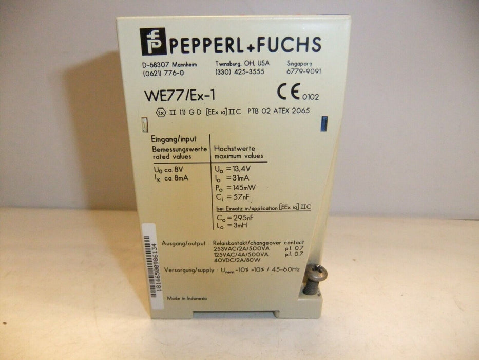 Pepperl Amplifier WE77/EX-1 129199