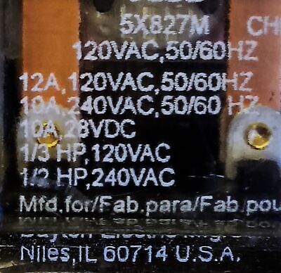 Dayton 5X827M Plug-in Relay