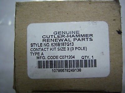 Cutler-Hammer Contact Kit Size 3 626B187G13 3 Pole