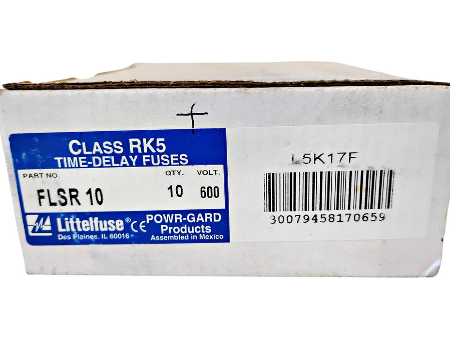 Littelfuse FLSR010 FLSR10 10 A 600 V Class RK5 Time-Delay Fuse - Box of 10