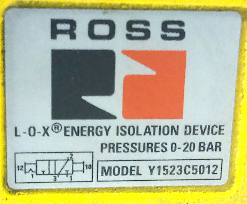 Ross Controls Y1523C5012 0-20 bar 3/4 in Safety Valve w/ Manual Lockout