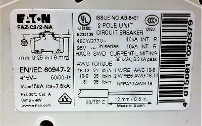 Eaton FAZ-C32/2-NA Circuit Breaker