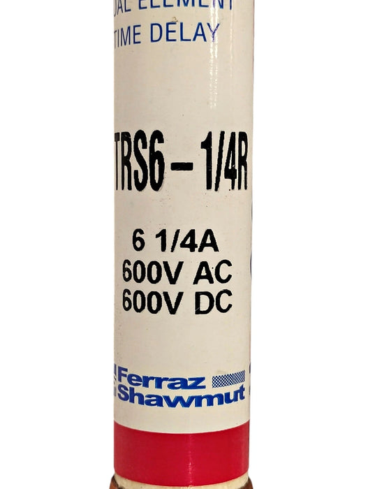 Ferraz Shawmut TRS6-1/4R 600 V AC/DC 6.25 A Current-Limiting Time-Delay Fuses