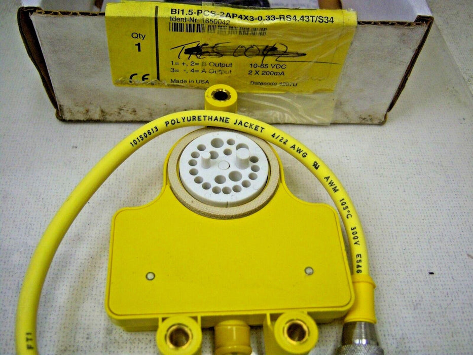 Turck Proximity Sensor 10-65Vdc Bi1.5-Pcs-2Ap4X3-0.33-Rs4.43T/S34