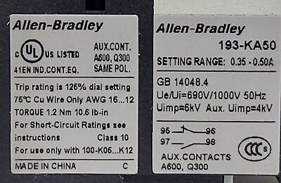 Allen-Bradley 193-KA50 Overload Protection Relay