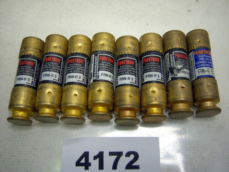 Lot of 8 Fusetron Fuses FRN-R-5