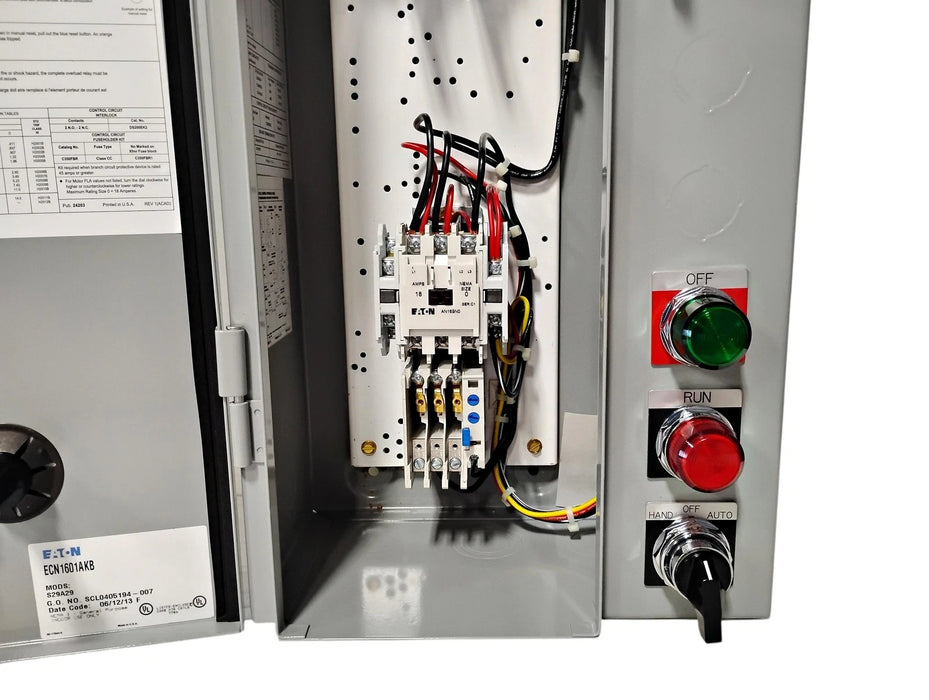 Eaton ECN1601AKB NEMA Size 0 FVNR Freedom Combination Starter w/Fused Disconnect