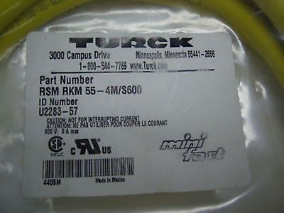 Turck Cordset RSM RKM 55-4M/S600 600V M/F 5-Pin