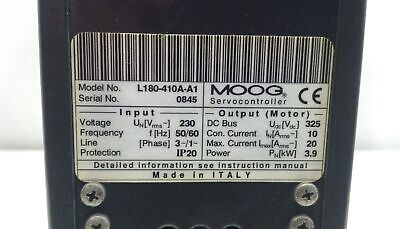 MOOG L180-410A-A1 230 V AC 20 A Servo Drive