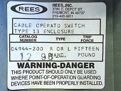 REES 04944-200 Cable Operated Pull Switch