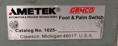 Ametek 1025B1SPGX Heavy Duty NEMA 4 Foot Switch w/ Treadle Guard