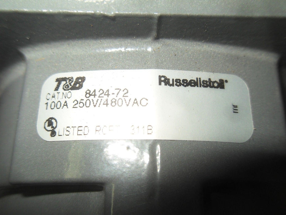 1 T&B RUSSELLSTOLL 8424-72 100A 250V/480VAC RECEPTACLE