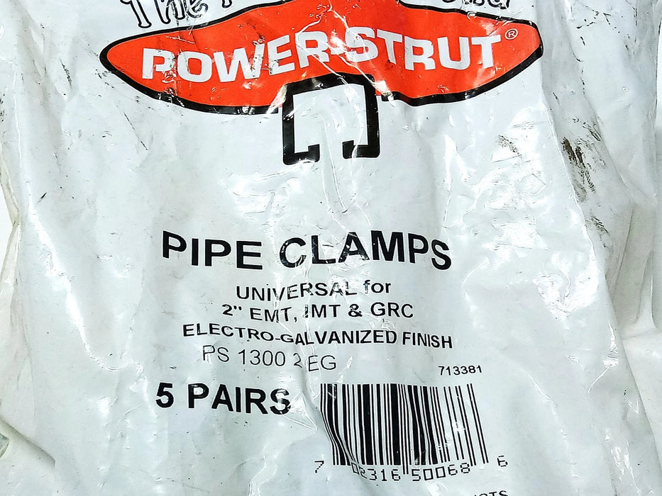 POWER-STRUT PS-1300-2-EG Electro-Galvanized Pipe Clamps for 2 in EMT,IMT and GRC