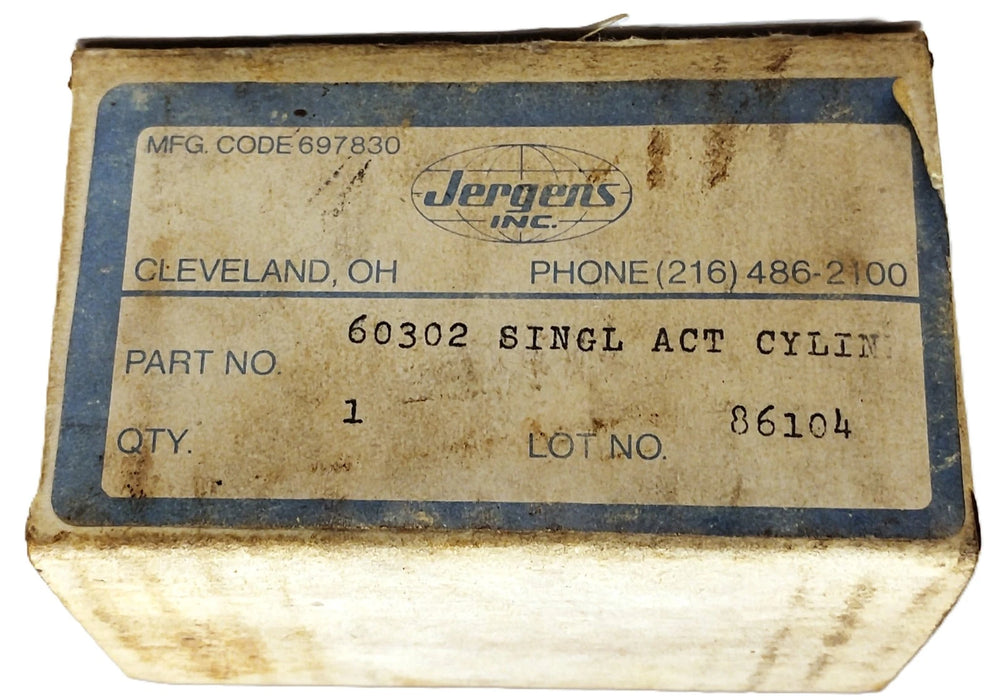 Jergens 60302 697830 Single-Acting Single-Rod Cylinder w/ 1/8 in NPT Port