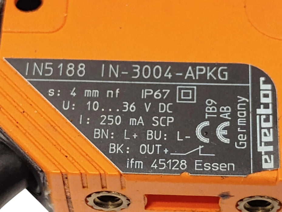 IFM Efector IN-3004-APKG IN5188 10-36 V DC Inductive Proximity Sensor