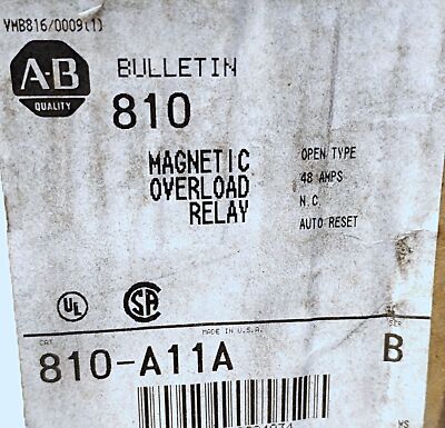 Allen-Bradley 810-A11A 600 V 48 A Magnetic Adjustable Overload Relay