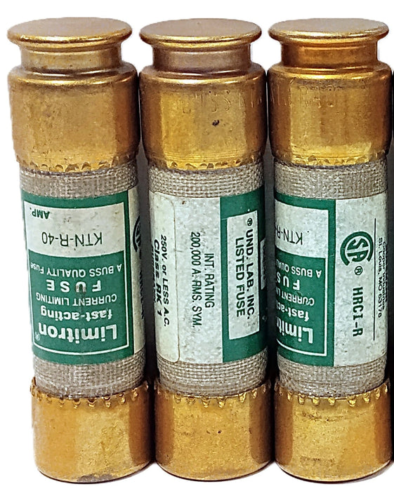 Bussmann KTN-R-40 250 V AC Current-Limiting Fast-Acting Fuses