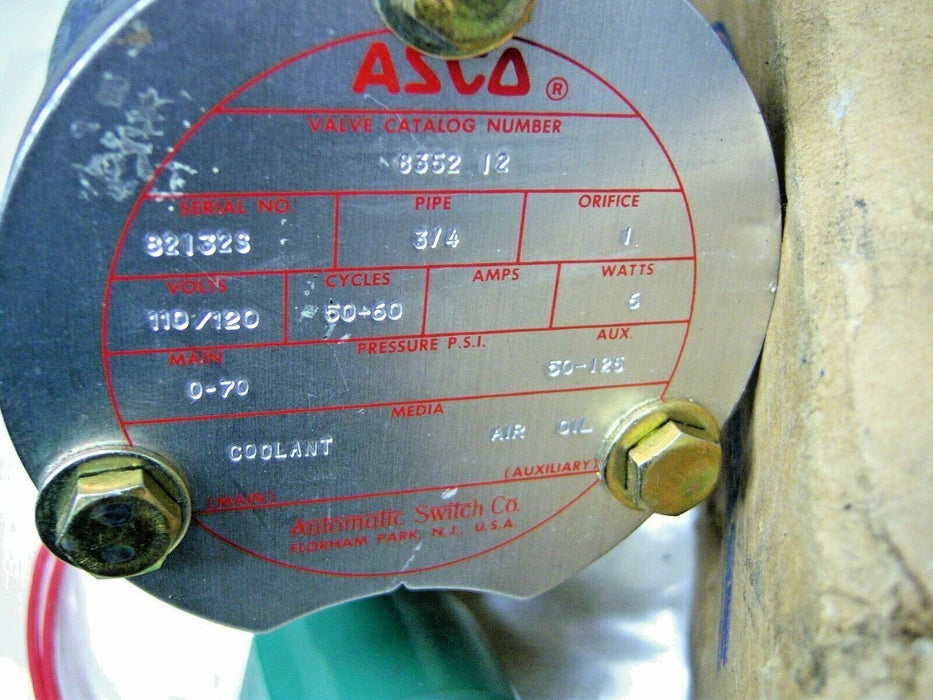 ASCO Solenoid Valve 8352-12 3/4" 110/120 50/60
